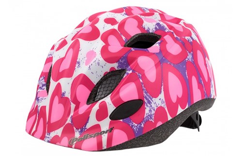 Polisport kinder helm 52-56cm polisport hearts hartjes roze