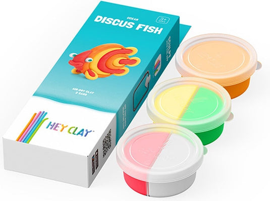 Hey-clay oceaan discus fish 3 cans boetseerklei