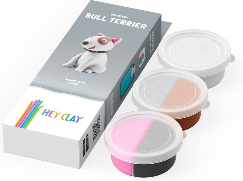 Load image into Gallery viewer, Hey-clay bull terrier 3 cans boetseerklei
