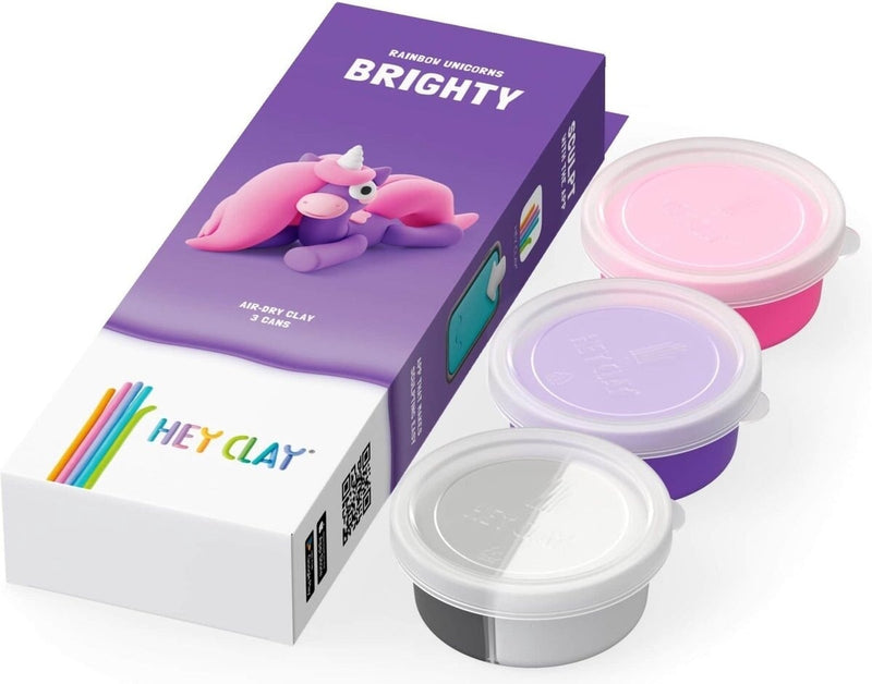 Load image into Gallery viewer, Hey-clay rainbow unicorn brighty 3 cans boetseerklei
