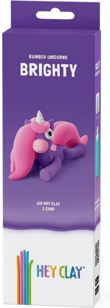 Hey-clay rainbow unicorn brighty 3 cans boetseerklei
