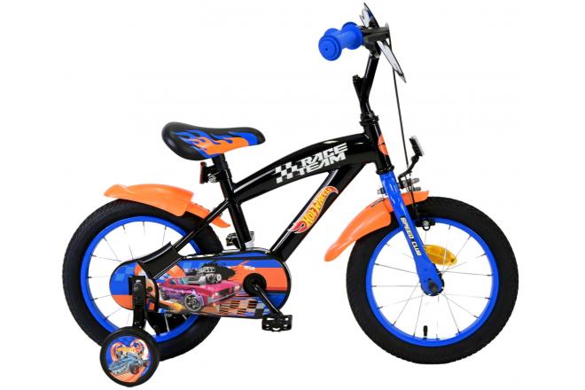 Load image into Gallery viewer, Hot wheels kinderfiets - jongens - 14 inch - zwart oranje blauw

