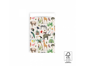 House of products cadeauzakjes - jungle - creme - 12x19cm - 200st