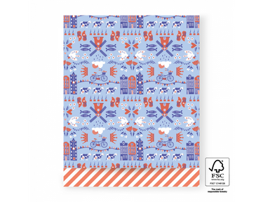 House of products cadeauzakjes - holland - orange stripes - 27x34cm - 200st