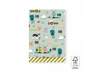 House of products cadeauzakjes - farm - green stripes - 17x25cm - 200st