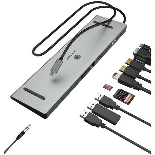 Icy box 11-in-1 docking station ib-dk2106a-cpd