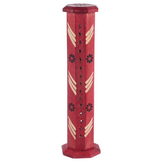 Mangohout toren bloemen wierookhouder