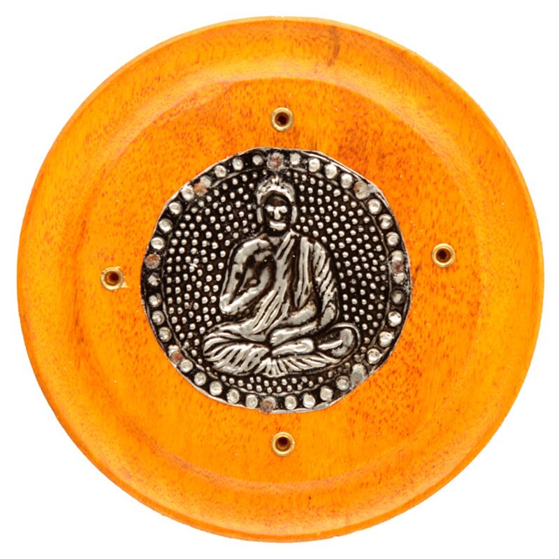 Load image into Gallery viewer, Mangohout boeddha rond wierookhouder

