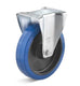 Torwegge bokwiel rubber blauw ø100 kunststof