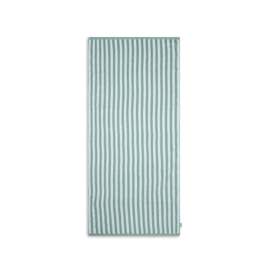 Resort stripe | groen witte katoenen handdoek 135 x 65 cm