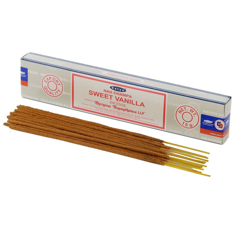 Load image into Gallery viewer, 01365 zoete vanille - satya nag champa wierook stokjes

