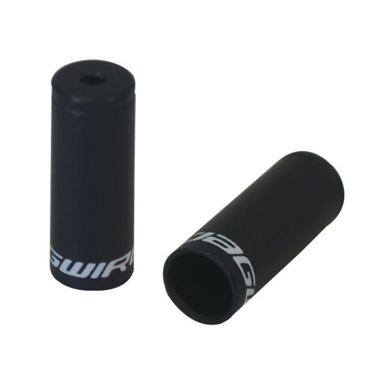 Jagwire end caps open - 3mm dropper - alloy (50pcs) - black