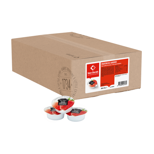Van oordt jam aardbei cups (240x 15gr)