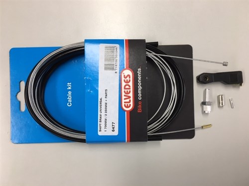 Load image into Gallery viewer, Versnellingskabelset Elvedes SRAM universeel 1700 2250mm verzinkt - zwart (op kaart)
