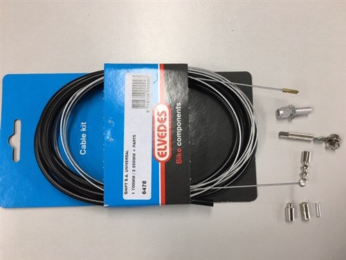 Versnellingskabelset Elvedes 1700 2250 mm universeel Sturmey Archer verzinkt - zwart (op kaart)