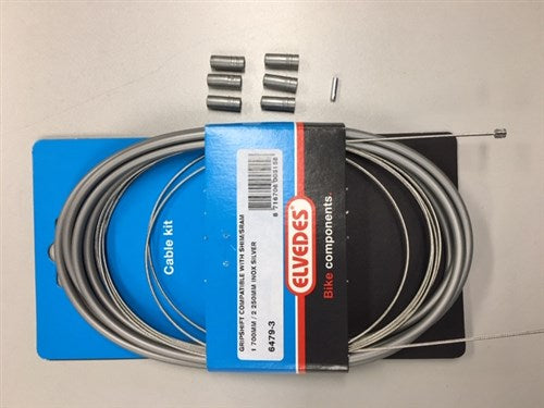 Versnellingskabelset 3-speed Elvedes Nexus 1700 2250 mm RVS - zilver (op kaart)