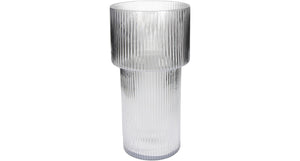 Hd vase stripe glass clear 14.5x14.5x29cm