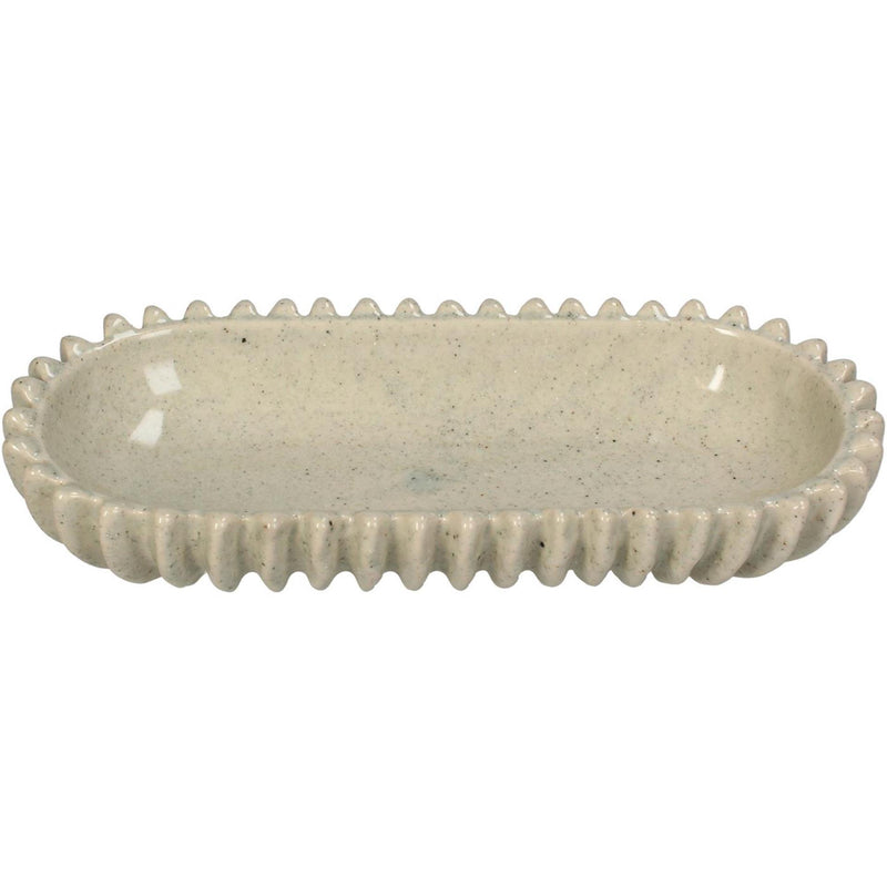 Afbeelding laden in galerijviewer, Kersten schaal keramiek beige 26.5x12.5x4.5cm
