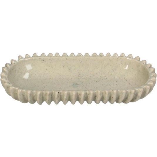 Kersten schaal keramiek beige 26.5x12.5x4.5cm