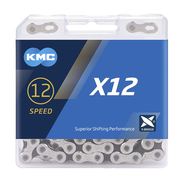 Load image into Gallery viewer, KMC X12 Fietsketting 126 schakels zilver zwart
