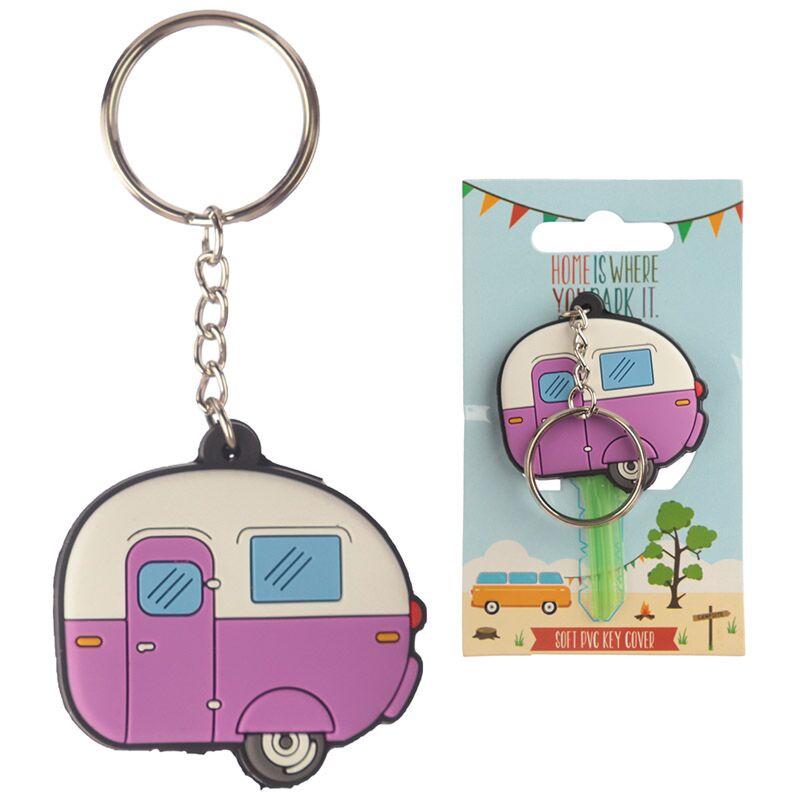 Load image into Gallery viewer, Home is where you park it caravan pvc sleutellabel sleutelhanger
