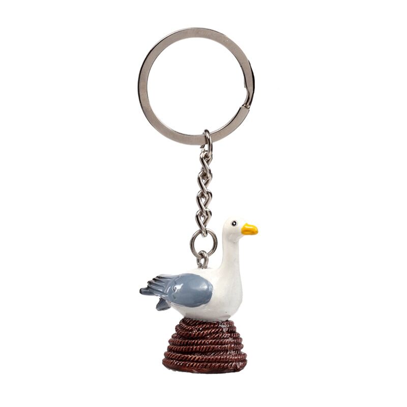 Load image into Gallery viewer, Seagull buoy zeemeeuw op touw sleutelhanger
