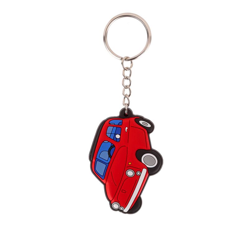 Load image into Gallery viewer, Fiat 500 rood pvc sleutelhanger
