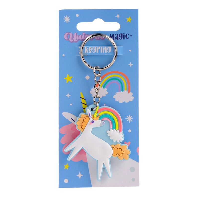 Load image into Gallery viewer, Eenhoorn magie oranje pvc sleutelhanger
