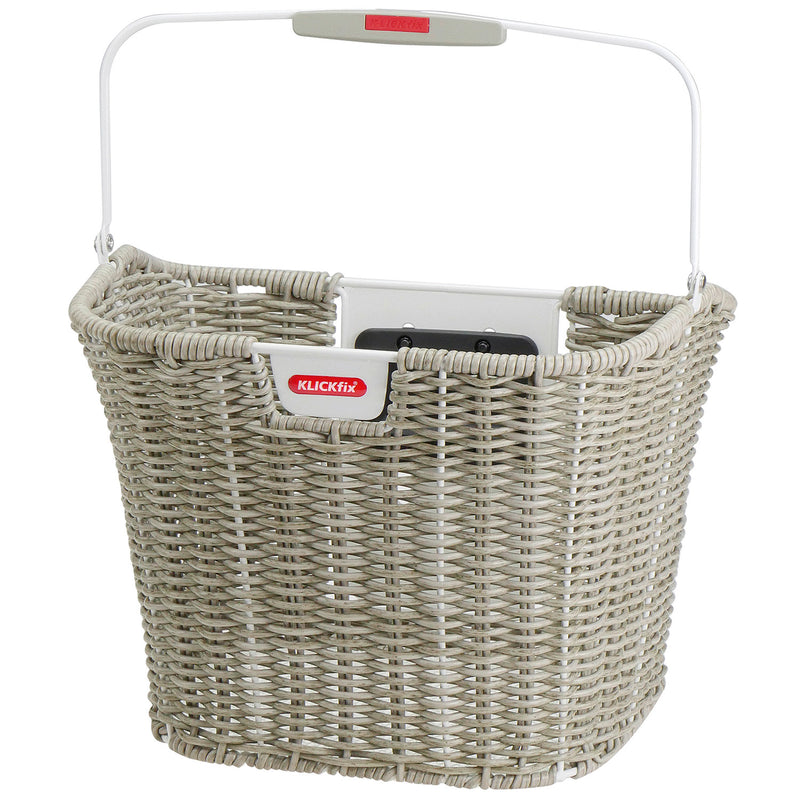 Load image into Gallery viewer, Klickfix rixen kaul fietsmand structura retro licht grijs
