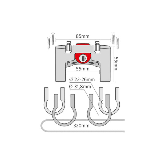 Klickfix stuuradapter universeel met slot