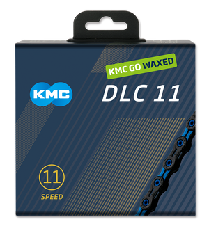 Kmc chain dlc 11 118l box waxed 11-speed black blue