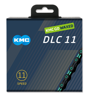 Kmc chain dlc 11 118l box waxed 11-speed black celeste