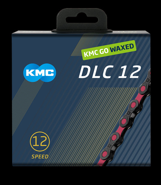 Kmc chain dlc12 126l box waxed 12-speed black pink