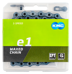 Kmc ketting e1 ept 130l single speed waxed zilver