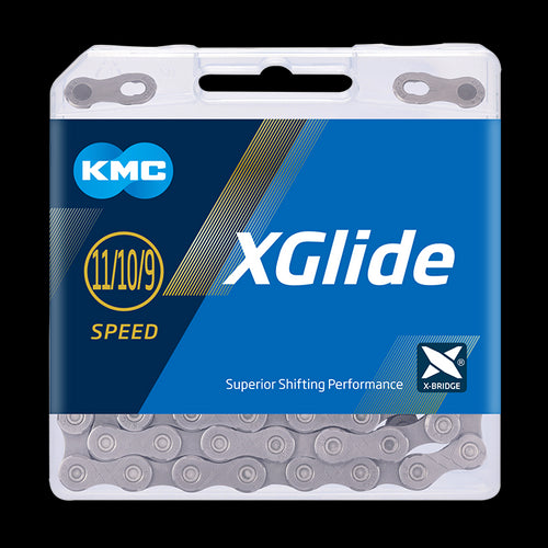 Kmc x-glide ketting 9 11v 126l shimano cues grijs