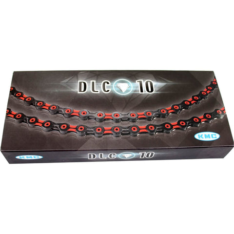 KMC ketting DLC10 black red 116s