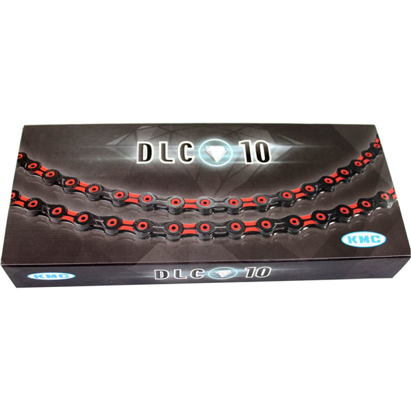 KMC ketting DLC10 black red 116s