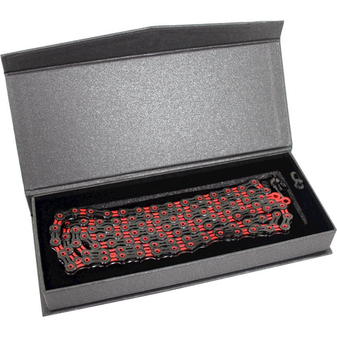 KMC ketting DLC10 black red 116s