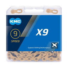 Load image into Gallery viewer, KMC Fietsketting X9 Ti-N Goud 114 schakels
