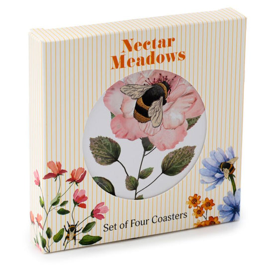 Nectar meadows bij bij set 4 onderzetters