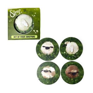 Schapen set 4 onderzetters