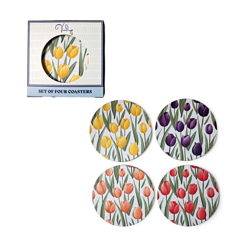Load image into Gallery viewer, Tulpen set 4 onderzetters
