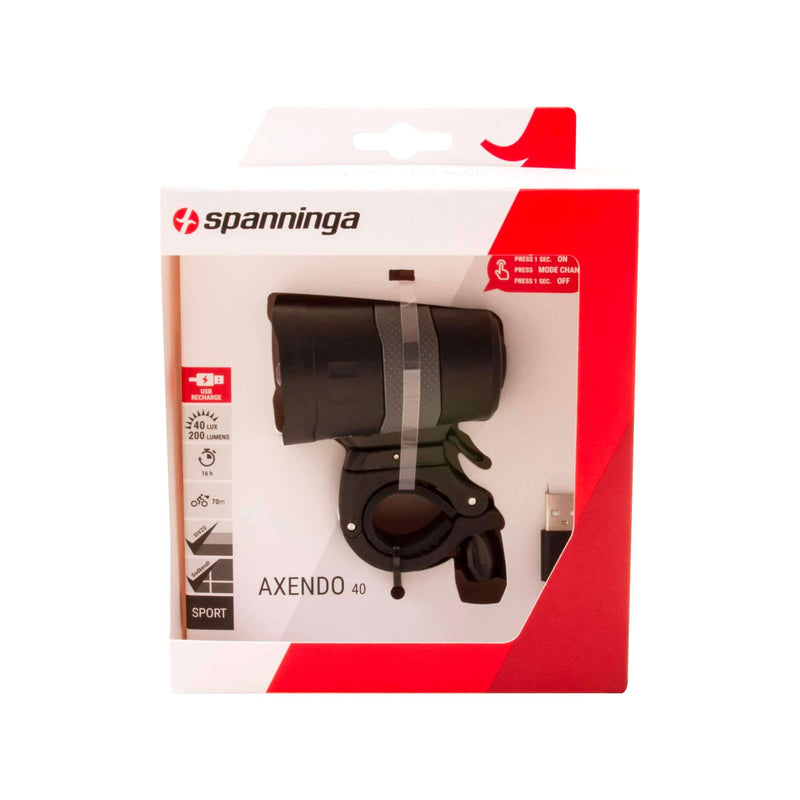 Load image into Gallery viewer, koplamp Axendo 40 Lux USB-oplaadbaar 65 mm zwart
