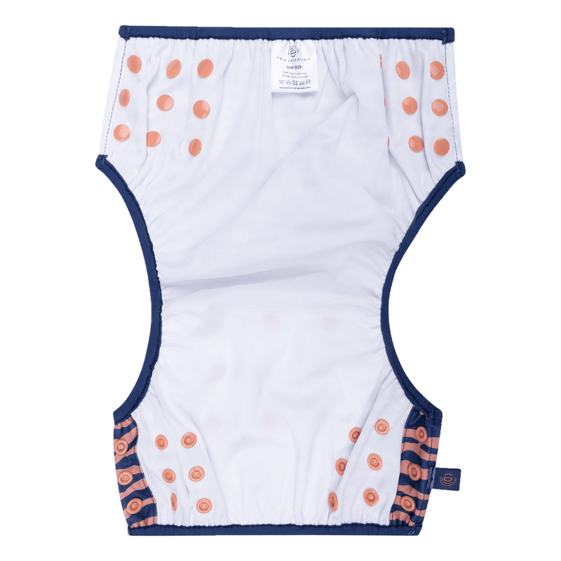 Load image into Gallery viewer, Vibrant stripes | blauw oranje wasbare zwemluier
