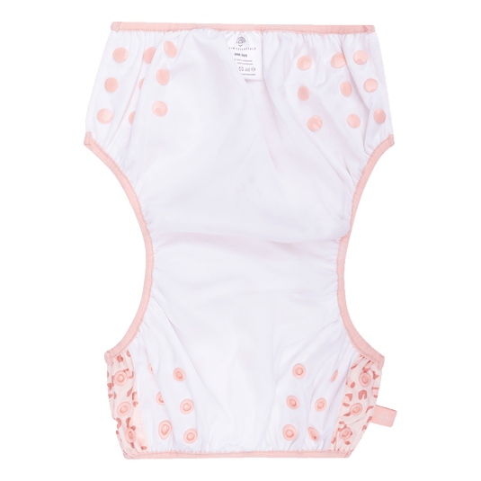 Leopard | oudroze wasbare zwemluier