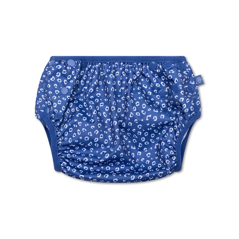 Load image into Gallery viewer, Leopard | blauwe wasbare zwemluier
