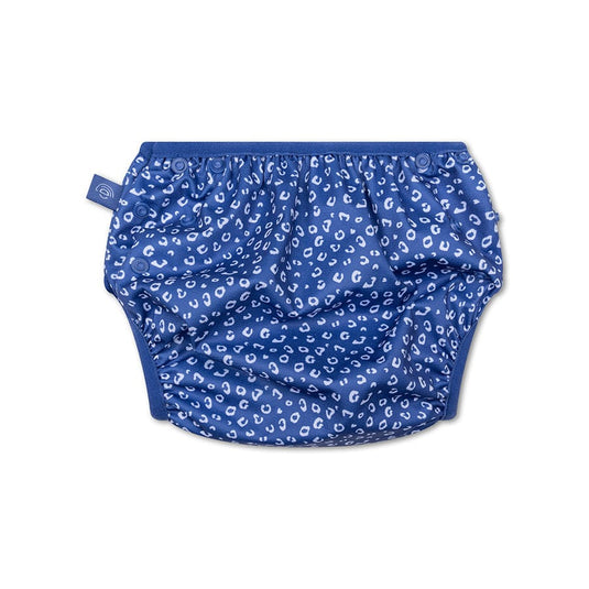 Leopard | blauwe wasbare zwemluier