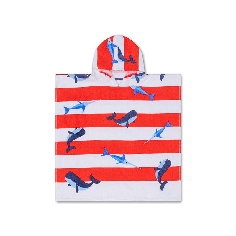 Load image into Gallery viewer, Ocean stripes | rood witte strandponcho 65 x 65 cm
