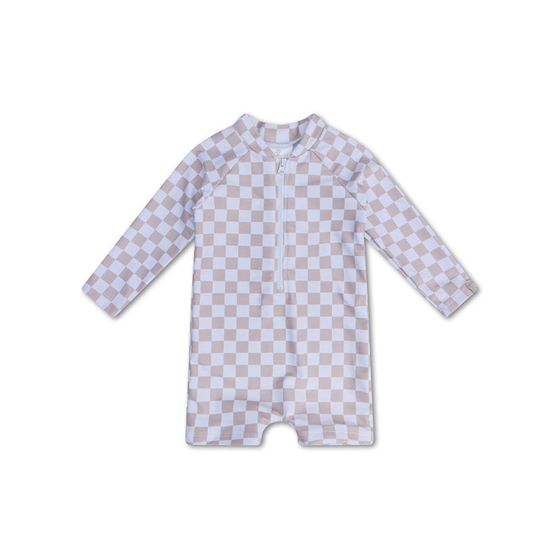 Load image into Gallery viewer, Checkmate | beige jongens uv zwempak
