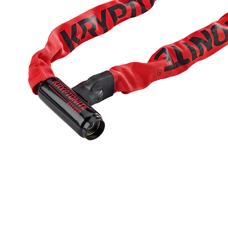 Afbeelding laden in galerijviewer, Kryptonite keeper 785-ketting met geïntegreerd slot – kettingslot fiets – fietsslot met ketting voor elektrische fiets – 85 cm – staal – rood
